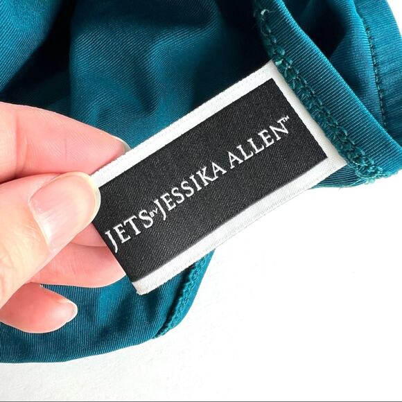 Jets by Jessika Allen Teal 2-Piece Push-Up Halter Bikini Set 6/8 - Picture 9 of 10